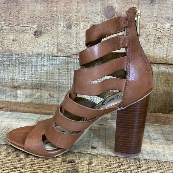 Sam Edelman York Yazmine Gladiator Heels Sandals Womens Size 6.5 M Brown Strappy - Picture 6 of 15